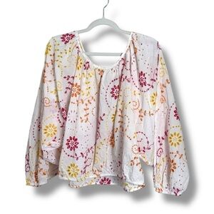 Maeve Addison Eyelet Blouse Size Large